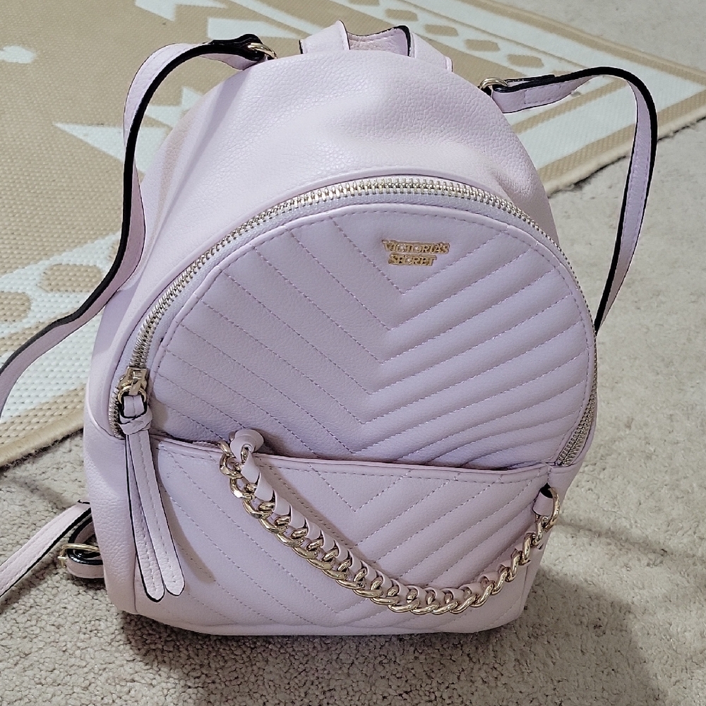 Victoria's Secret Blush Backpack with Gold Chain